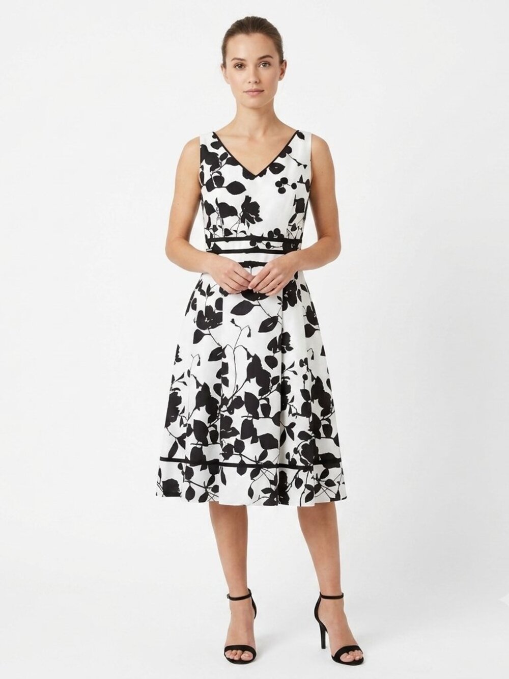 Dressbarn Floral Print Faux Dupioni Silk Sleeveless Cocktail Dress- Sz. 4
